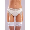 Golshan Gala Lace Garter Belt, Kadın Dantelli Ekru Jartiyer
