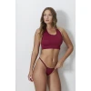 Kadın Bordo Ayarlanabilir Tanga Külotlu Büstiyer Takım