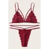 Kadın Bordo Dantel Sütyen Külot Takımı