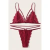 Kadın Bordo Dantel Sütyen Külot Takımı