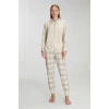 Kadın Fermuarlı Uzun Kollu Viskon & Pamuklu Pijama Takımı – Yumuşacık Dokulu, Ev Şıklığı
