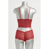Kadın Kırmızı Dantel Bralet Şort Takımı – Tutkulu ve Çekici İç Giyim