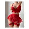 Kadın Kırmızı Kısa Tül Fantezi Kostüm 2199