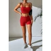 Kadın Kırmızı Şortlu Kaşkorse Gecelik Takım