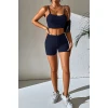 Kadın Lacivert Şortlu Kaşkorse Gecelik Takım