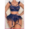 Kadın Lacivert Tül Etekli, Göğüs Balenli Fantazi Kostüm