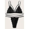 Kadın Siyah Dantel Sütyen Külot Takımı