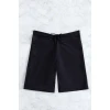 Kadın Siyah Önden Bağcıklı Deniz Şortu