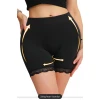 Kadın Siyah Pop Up Kalça Kaldırıcı ve Sekillendirici Dantel Paçalı Şort Külot