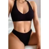 Kadın Siyah Seamless Tanga Sütyen Takım