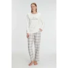 Kadın Uzun Kollu Pamuklu Kışlık Pijama Takımı Yumuşak Ve Rahat Ev Şıklığı