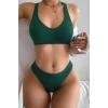 Kadın Yeşil Desteksiz Seamless Tangalı İç Çamaşır Takımı