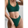 Kadın Yeşil Desteksiz Seamless Tangalı İç Çamaşır Takımı