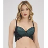 Moonlıght 2212 Özel Lastik Detaylı Destekli Yeşil Sütyen