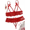 Özel Bölgesi Açık Büyük Beden Fantazi Sütyen Külot Takımı