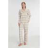Pamuklu Uzun Kol Gömlek Pantolon Pijama Takımı