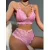 Pembe Dantelli Fantezi Bralet Sütyen Takımı