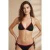 Premium Kadın 4’lü Fitilli Set – Siyah Kırmızı Biyeli (pijama Üst, Pantolon, Bikini Takımı)
