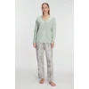 Uzun Kol V Yaka Pijama Takımı