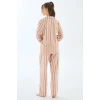 Viscose Çizgili Gömlek Pantolon Pijama Takımı