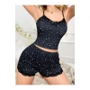 Yıldız Desenli Askılı Şortlu Pijama Takımı