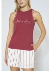 %100 Pamuklu Dokuma Çizgili Şortlu Pijama Takımı