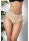 3lü Paket Dikişsiz, İz Yapmaz, Lazer Kesim, Yüksek Bel Slip Külot Cappucino (brf21263)