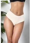 3lü Paket Dikişsiz, İz Yapmaz, Lazer Kesim, Yüksek Bel Slip Külot Ekru (brf21263)