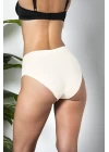 3lü Paket Dikişsiz, İz Yapmaz, Lazer Kesim, Yüksek Bel Slip Külot Ekru (brf21263)