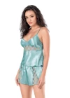 Aqua Saten Babydoll Şort Takımı