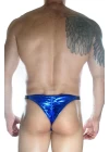 Arkası Büzgülü Mavi Lame Brazillian Slip