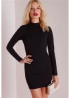B101336 Uzun Kollu Mini Elbise