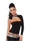 B101432 Pul Payet Aksesuarlı Bluz