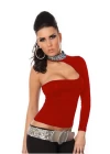 B101432 Pul Payet Aksesuarlı Bluz