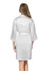 Beyaz Kısa Saten Bride Sabahlık
