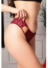Bordo Bel Kısmı Dantelli Külot