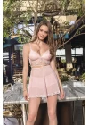 Bralet, Boxer Ve Etek Takım Pembe (brf3407)