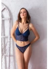 Dantelli Hafif Destekli Bralet Ve String Takım Lacivert (brf31712)
