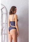 Dantelli Hafif Destekli Bralet Ve String Takım Lacivert (brf31712)