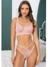 Dantelli Pudra Balenli Bralet Sütyen Takımı
