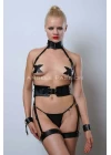 Deri Fantezi Giyim, Kelepçeli Slave Harness Takım - Brf1338
