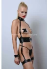 Deri Fantezi Giyim, Kelepçeli Slave Harness Takım - Brf1338