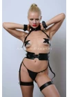 Deri Fantezi Giyim, Kelepçeli Slave Harness Takım - Brf1338