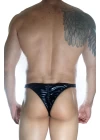 Erkek  Arkası Büzgülü Siyah Lame Brazillian Slip