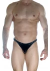 Erkek  Arkası Büzgülü Siyah Lame Brazillian Slip