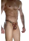 Erkek  Arkası Metalli Leopar Tanga Çamaşır