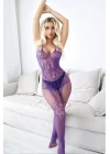 Fantazi Mor Askılı Fantazi Vücut Çorabı