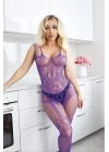 Fantazi Mor Askılı Fantazi Vücut Çorabı