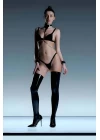 Fantazi Sütyen, Tanga, Zincirli Deri Harness Takımı - Brf1135