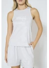 Fitilli Örme Mavi Şortlu Pijama Takımı
